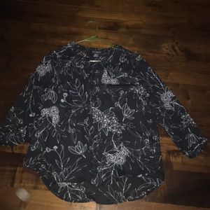 Black and white blouse